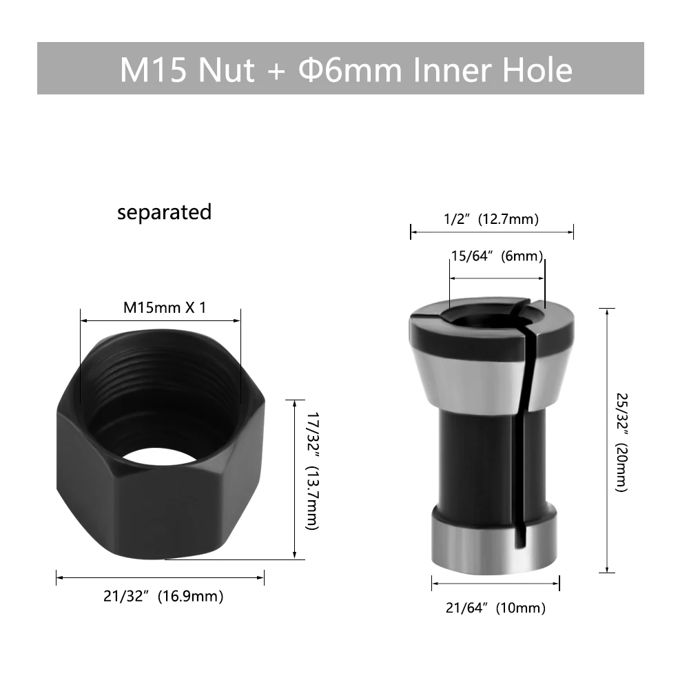 LAVIE Schnitzmaschine, Spannzangen-Trimmmaschine, Holzbearbeitungszubehör, Adapter, ER-Klemmutter, C-Mutter, Spannzange – Detail 17