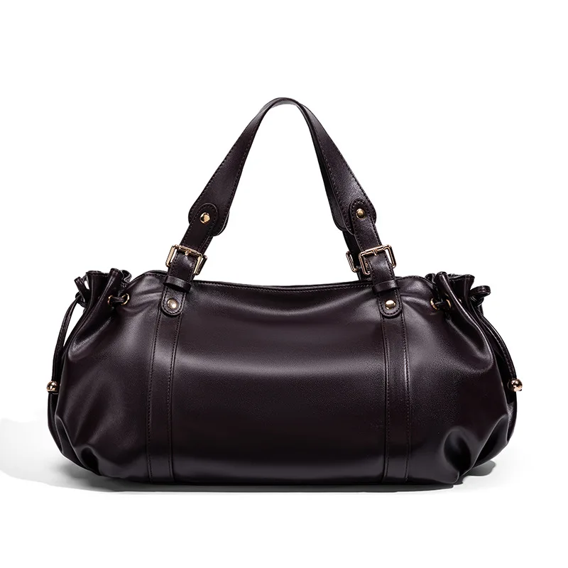 Advanced Retro Bag for Women's 2025 New Textured Frosted Shoulder Bag with Large Capacity Crossbody Commuting Tote Bag