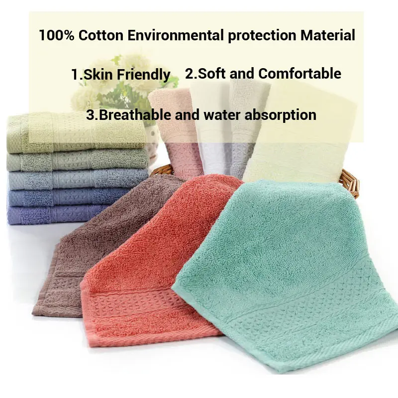 100% Cotton Small Face Towel Soft Square Hand Towels for Face Wash kids Child Washcloth Pure Absorbent Facial care 34x34cm Home 2