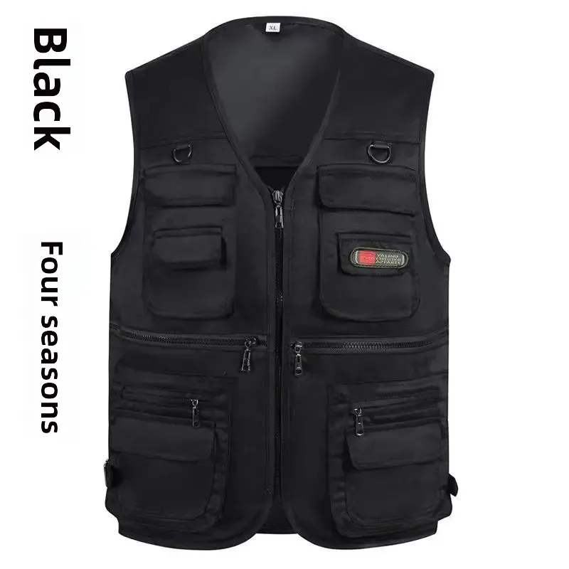 Veste homme décontractée multi-poches pour pêche, photo et travail en extérieur - Coupe ample