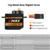 EMAX ES08MD II ES08A II Mini Metal Digital Servo 12g for RC Model Airplane High-Speed Mini Metal Gear for FPV RC Airplane Fixed 6