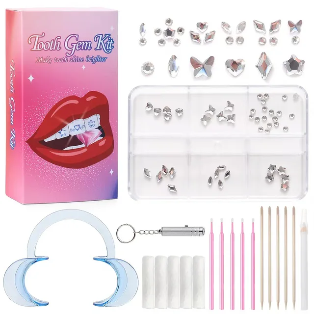 Professional Tooth Gem Kit Diy Love Horse Eye Crystals Jewelry Kit Teeth Gems Kit Tooth Gems For Teeth Jewelry Starter