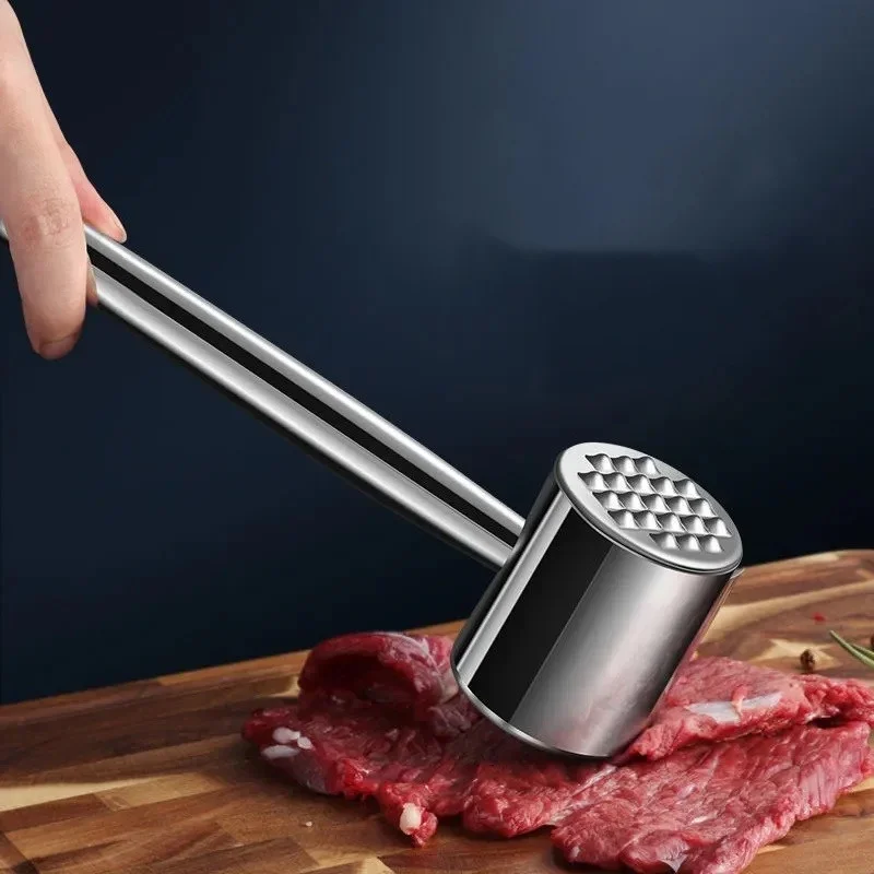 304 Stainless Steel Meat Hammer Loose Meat Tenderizer Double Sided Steak Hammer Beef Tenderizer Kitchen Tools