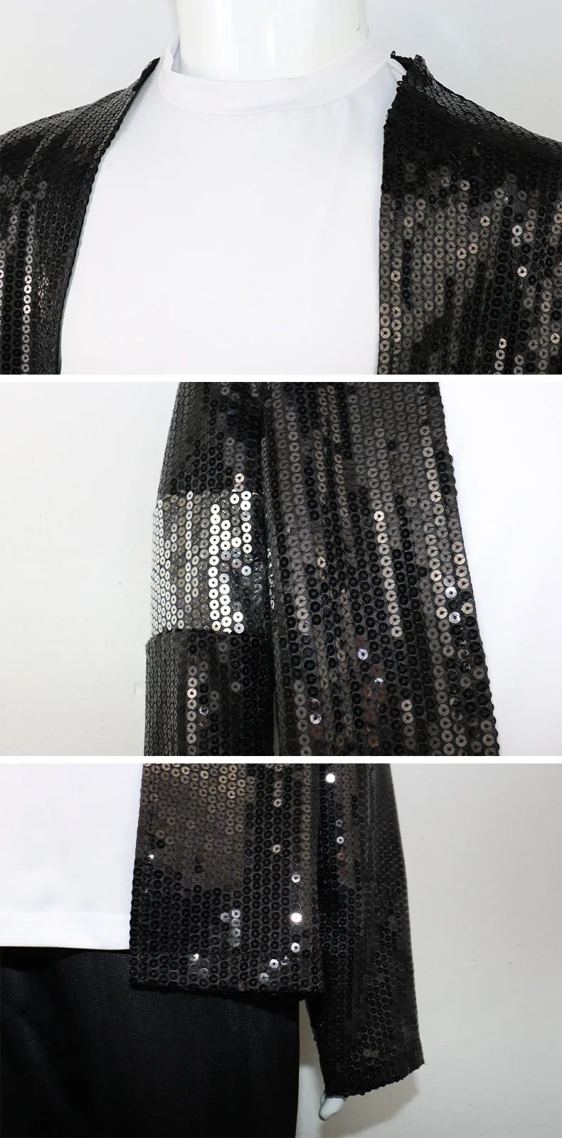 Michael Jackson Dance Black Sequined Suit Performance Show Costume for Kids Adults Jacket Pants At Gloves Glasses Socks Costumes
