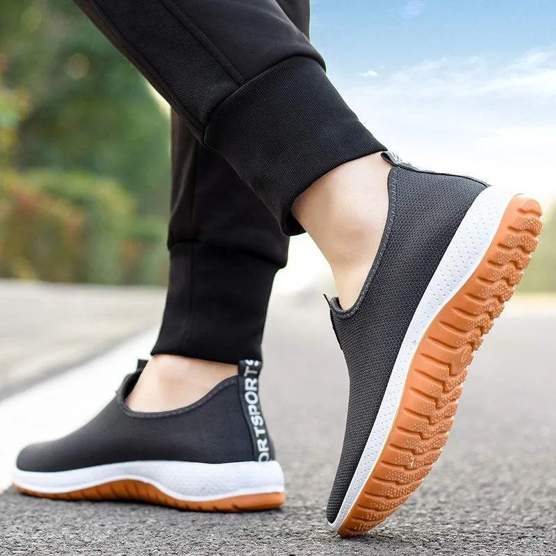 Mesh Breathable Shoes for Men Non-slip Wear-resistant Slip on Flat Casual Shoes Fashion Light Sport Walking Shoes 6