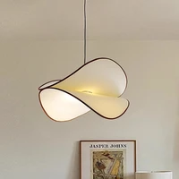 Lampe en tissu Wine--Sabi, lustre rétro, style français, chambre à coucher, vent ancien, famille d'accueil, restaurant, salon, crème 4