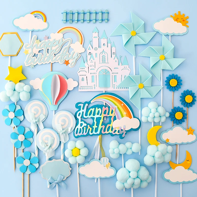 Kit De Décoration De Gâteau Ballon Violet Bleu Mauve Chrome