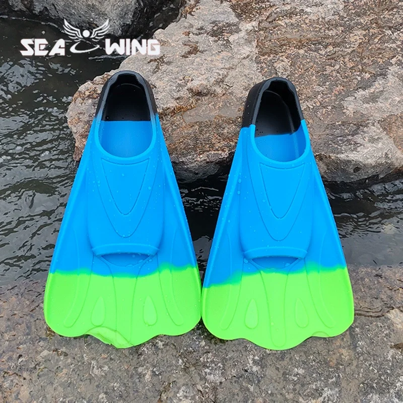 Adult Kids Snorkel Swimming Fins Flippers Equipment Set Wear-resistance Silicone Professional Scuba Diving Fins Short 4