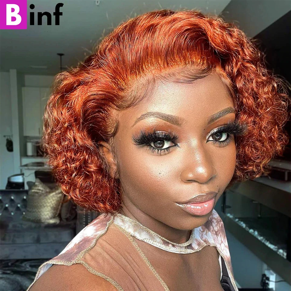 Virgin Human Hair Pixie Wigs | Full Machine Short Curly Wig - 350 Color  Short Curly - Aliexpress