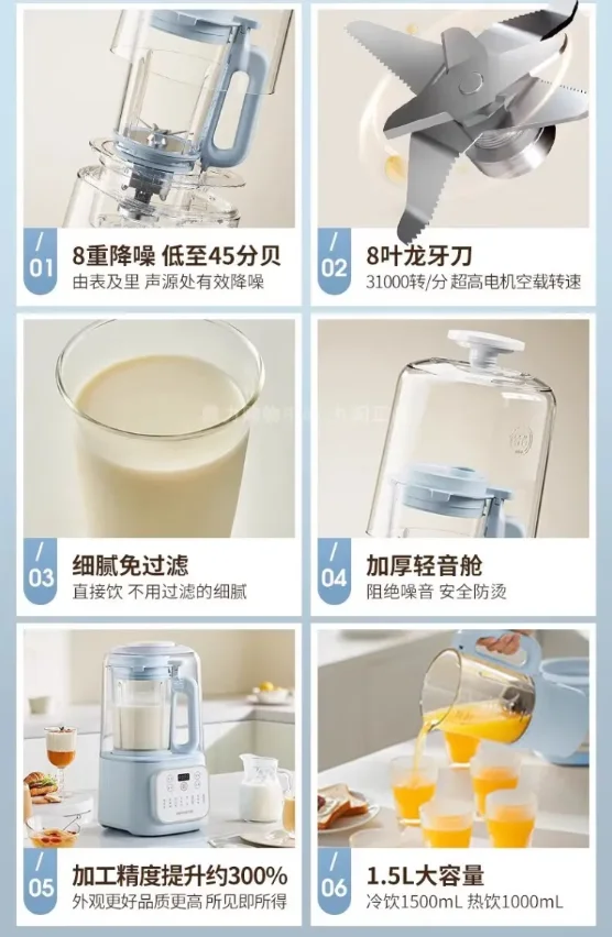 Joyoung – mélangeur 220V, couvercle insonorisé, chauffage automatique multifonction, fabricant de lait de soja, extracteur de jus AD 1 Joyoung – mélangeur 220V, couvercle insonorisé, chauffage automatique multifonction, fabricant de lait de soja, extracteur de jus AD 1
