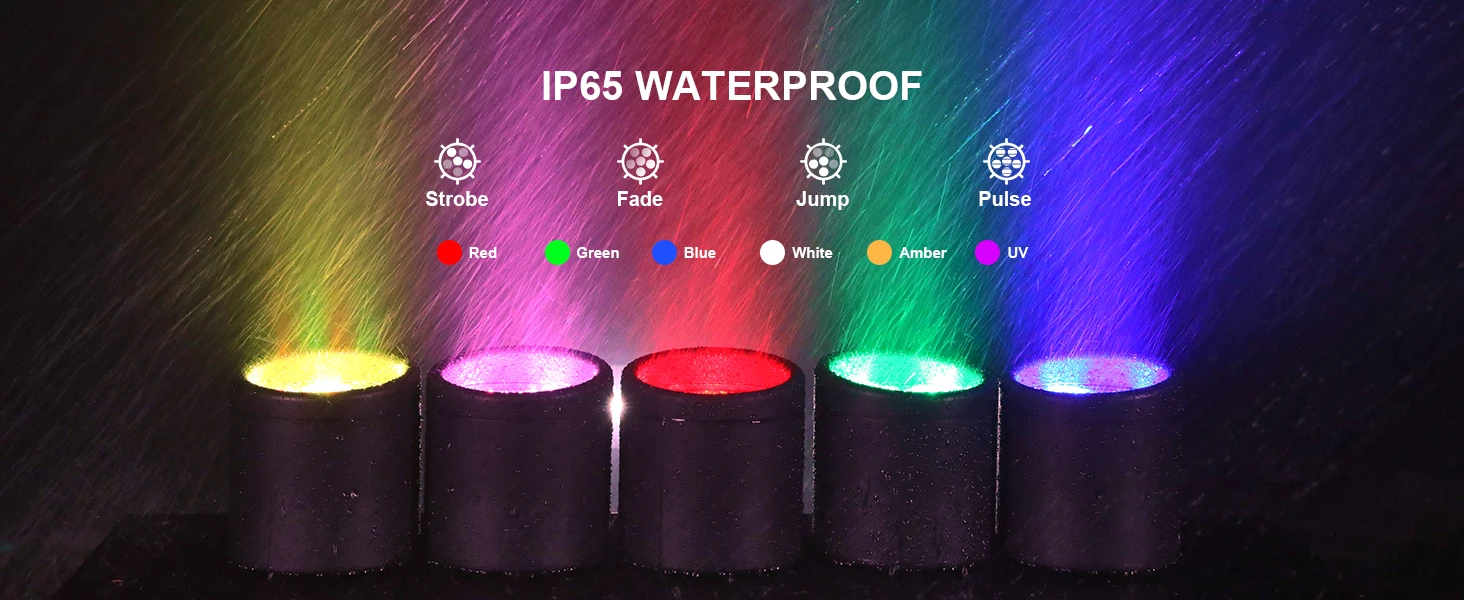 U'King 6x18W RGBW+UV 6IN1 LED Par Licht DMX512 APP Steuerung Hohe Helligkeit Licht 8800mAh Batterie wiederaufladbare Bühne Par Licht – Detail 5