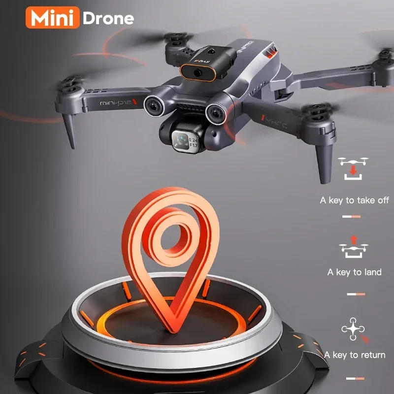 

4K Dual Camera Wifi 360 Full Obstacle Avoidance Quadcopters New P12 Micro Mini Drone