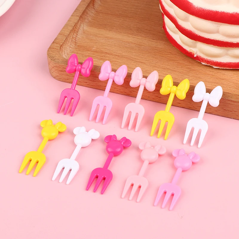 10Pcs Children Fruit Forks Dessert Toothpicks Reusable Lunch et Picks Stick for Household Kindergarten