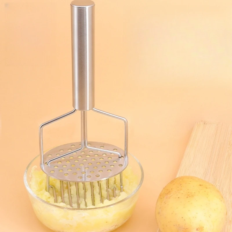 Potato Masher Stainless Steel Potato Masher Bean Smasher Tool Food Masher  Kitchen Tools New Products in 2023 (Yellow)