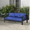 Modern Patio Furniture with Thick Padded Cushions, 3 Seater Aluminum Outdoor Sofa with Wide Armrests, Garden Seating 2