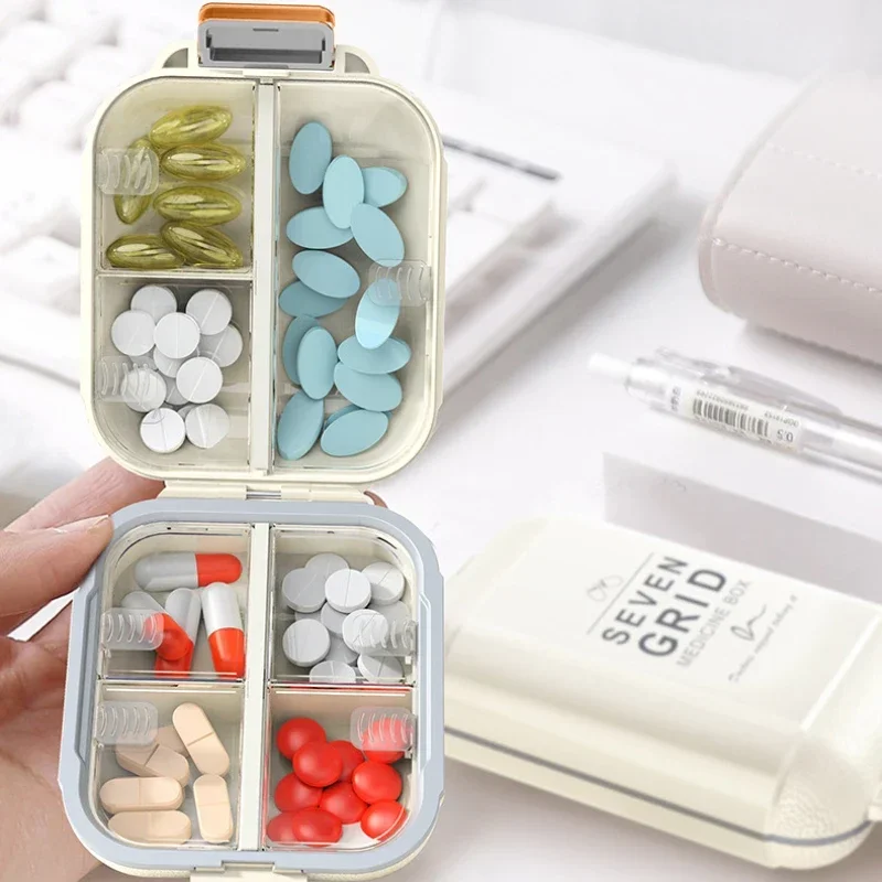 7 Grids Weekly Portable Travel Pill Cases Box Sealing Moisture-Proof Pills Container Storage Tablets Vitamins Medicine Organizer