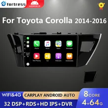 Autoradio Android 10, Navigation MP5, lecteur multimédia vidéo, stéréo, Carplay, unité centrale, 2 Din, pour voiture Toyota Corolla Ralink (2014 – 2016)