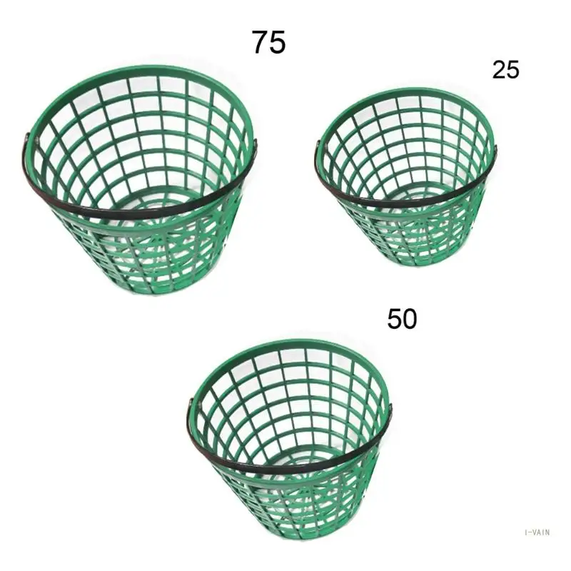 

M5TC Nylon Golf Ball Container with Handle Portable Golf Ball Basket Plastic Green Mesh Bucket Stadium Accessories Durable