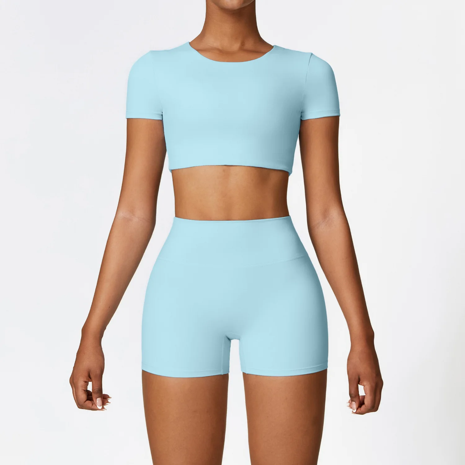 Women's 2-Piece Yoga Set: Long Sleeve Crop Top & High Waist Leggings Fitness Ensemble