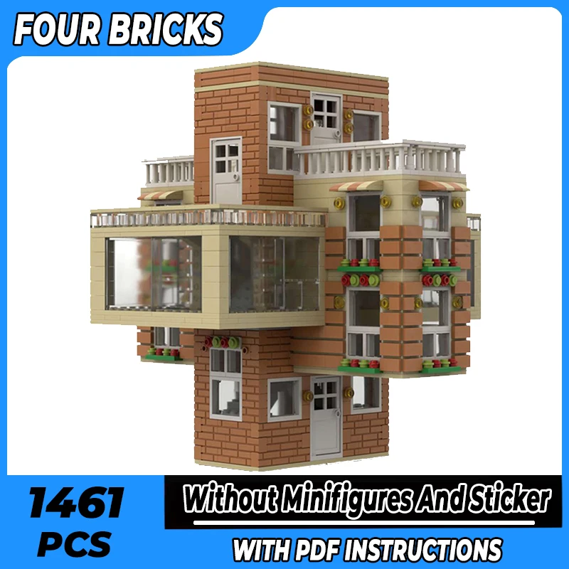 

City Street View Model Moc Building Bricks Kongming Lock Crossor House Technology Blocks Gifts Christmas Toys DIY Sets Assembly