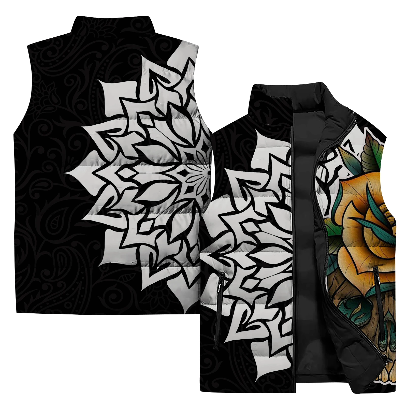 thumbnail image 1 of Chaqueta sin mangas de invierno 2024 para hombre, exquisita chaqueta con estampado de bestia 3D, cortavientos, para deportes al aire libre, ciclismo, chaqueta cálida para hombre, 1 of 5