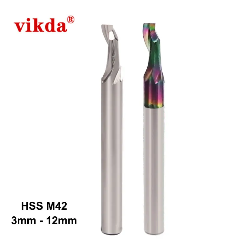 VikdaHighQualityHSSCoSingleFluteEndMillCutterForAluminum