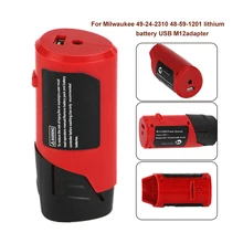 

Usb Battery Charger Converter Power Charging Adapter For Milwaukee 49-24-2310 48-59-1201 M12 Li-Ion Battery