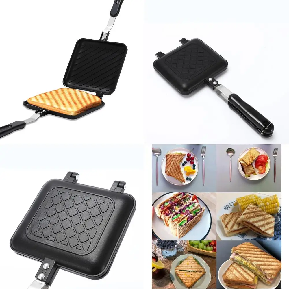Toasted Sandwich Maker Non-stick Grilled Panini Maker With Insulated Handle Hot Sandwich Making Machine Tools