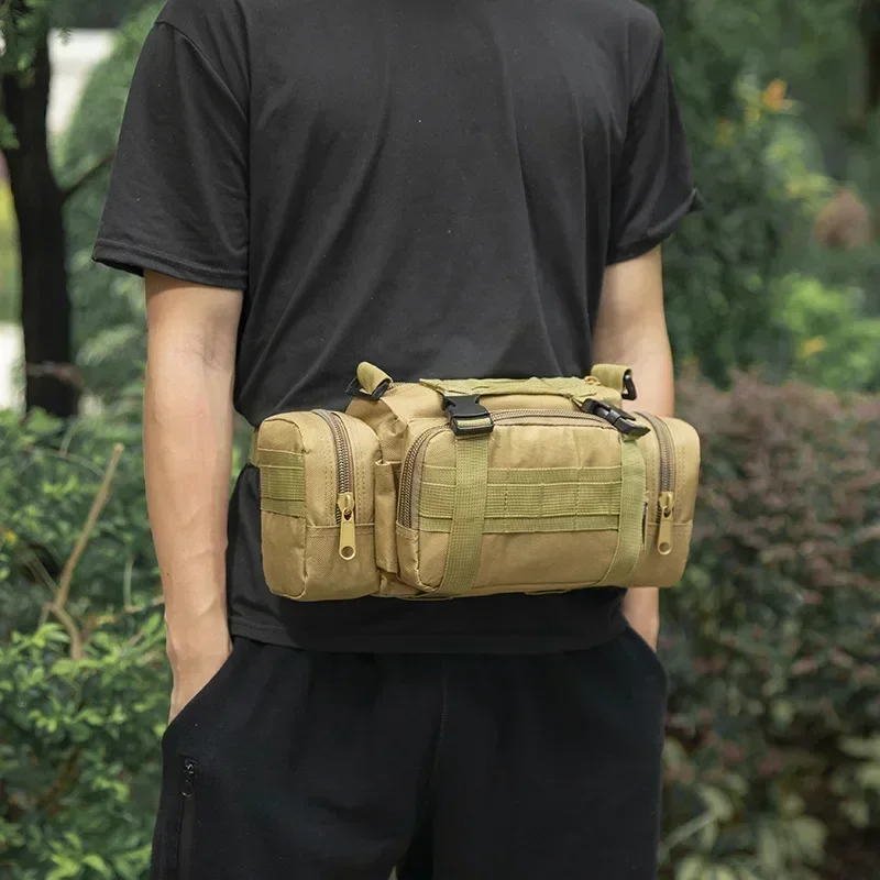 Outdoor Hiking Waist Bag 600D Waterproof Oxford Climbing Shoulder Bags Fishing Camping Hiking Pouch Chest Bag 5