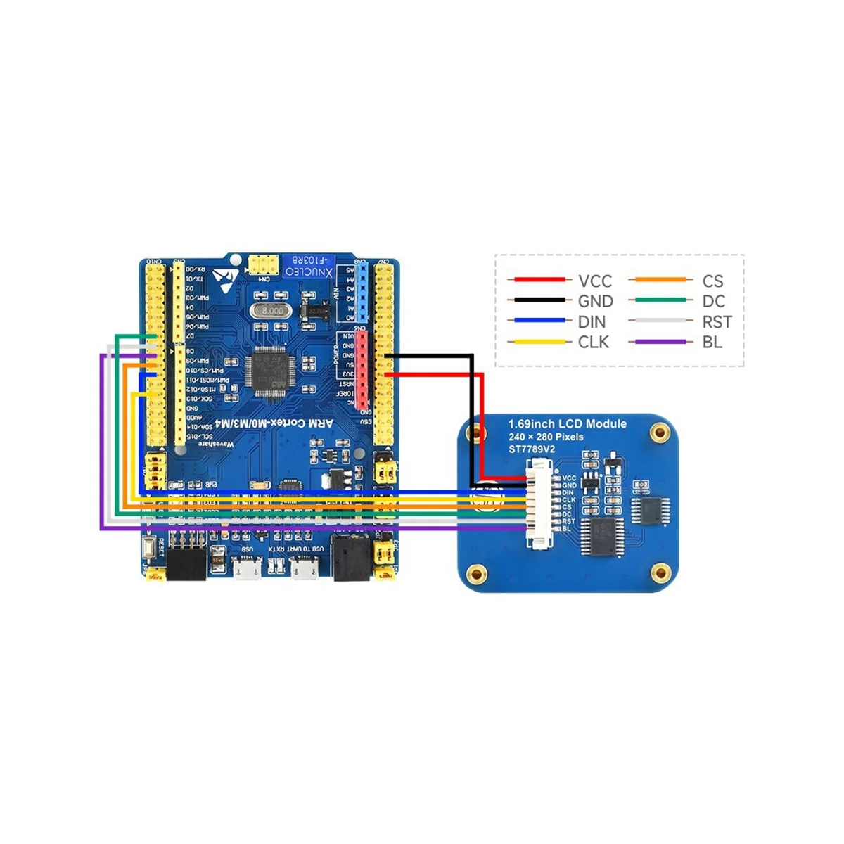   1.69 ġ IPS ÷ ÷ LCD 240X280 ػ SPI ̽, Ƶ̳ STM32  262K ÷ ũ