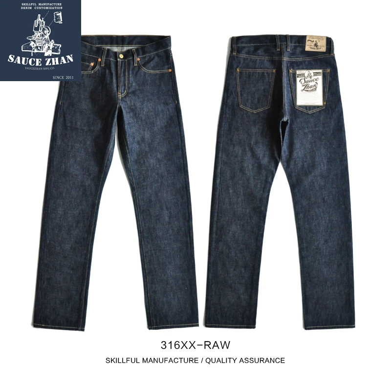 Saucezhan 316XX RAW Mannen Jeans Straight Raw Denim Jeans Zelfkant Jeans  Unsanforized Denim Jeans Heren Jeans Merk|Jeans| - AliExpress