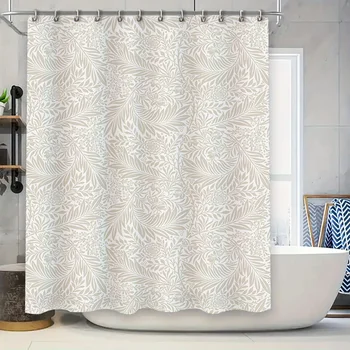 Luxury Wave Fabric Shower Curtain 1