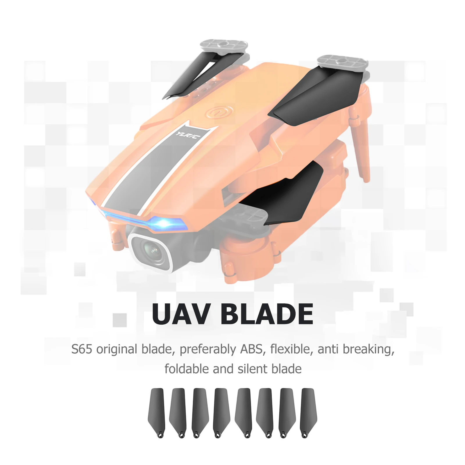 YLR/C S65 8개 접이식 프로펠러 프로프 블레이드 키트 드론 윙 팬 예비 부품