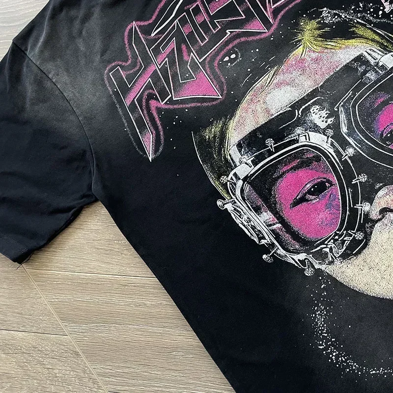 

24ss Black Washed HELL STAR Y2K Vintage T-Shirt 1:1 Top Quality Pure Cotton Oversized Men T Shirts