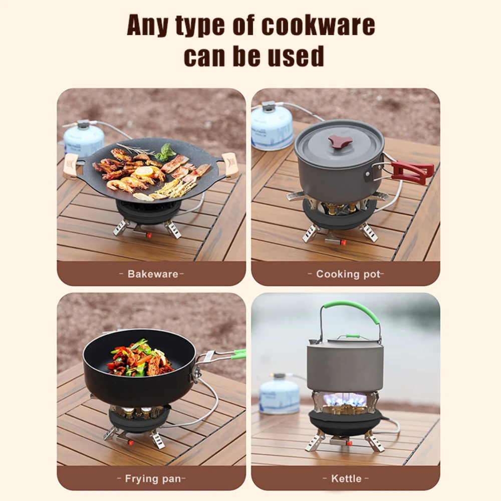 High-Power Portable BRS-201A Five-Core Camping Stove Outdoor Backpacking Cook Stove Burner for Hiking Picnic Cooking
