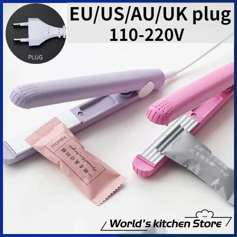 Mini Portable Heat Sealing Machine Food Vacuum Sealer Seal Packing Plastic Impulse Sealer Household Bag Clips Handheld Mini Sealer Plastic Bag Sealer