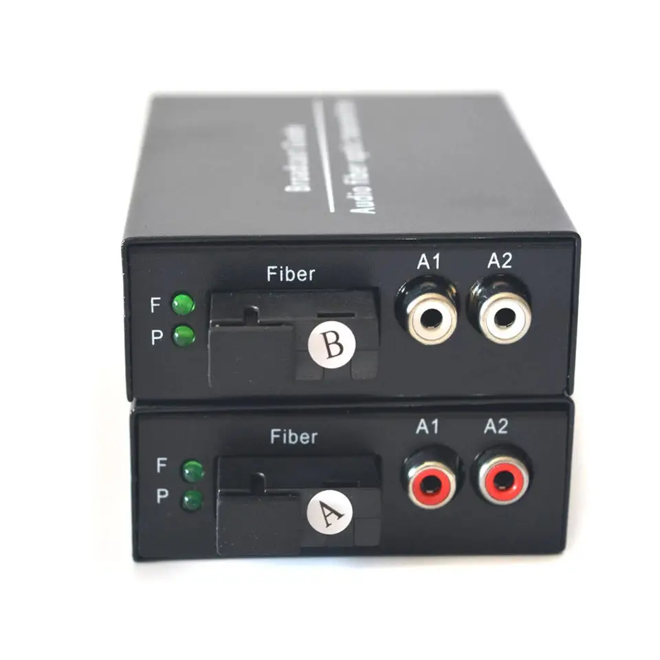 2 channels Audio over Fiber Optic Media Converters-Singlmode Fiber up 20Km Multimode 500m for Broadcasting Intercom System fiber optical media converter