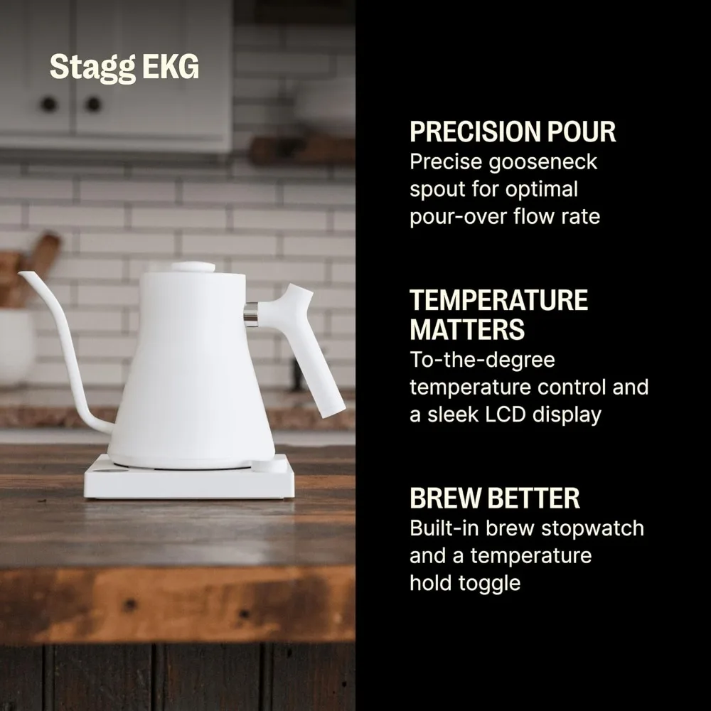 Stagg EKG Electric Gooseneck Kettle - Pour-Over Coffee and Tea Kettle - Stainless Steel Kettle Water Boiler 2