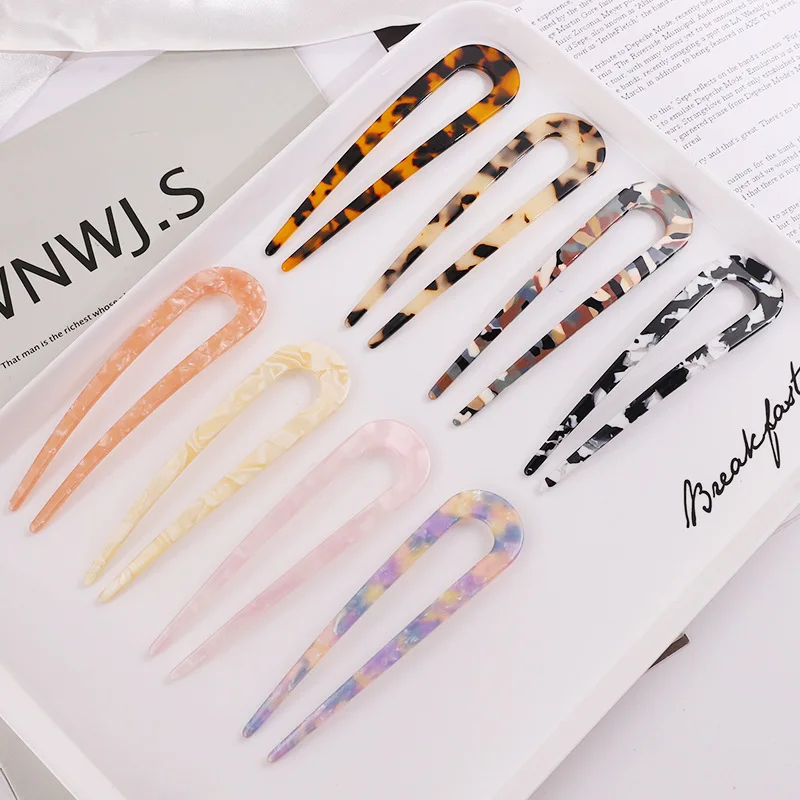Fashion Acetate Hair Sticks For Women Shell Hair Clip Hair Pins U Shape Girls Hairpins Hair Bun Maker Wedding Hair Accessories - Hair Jewelry - AliExpress - Hair Care Products