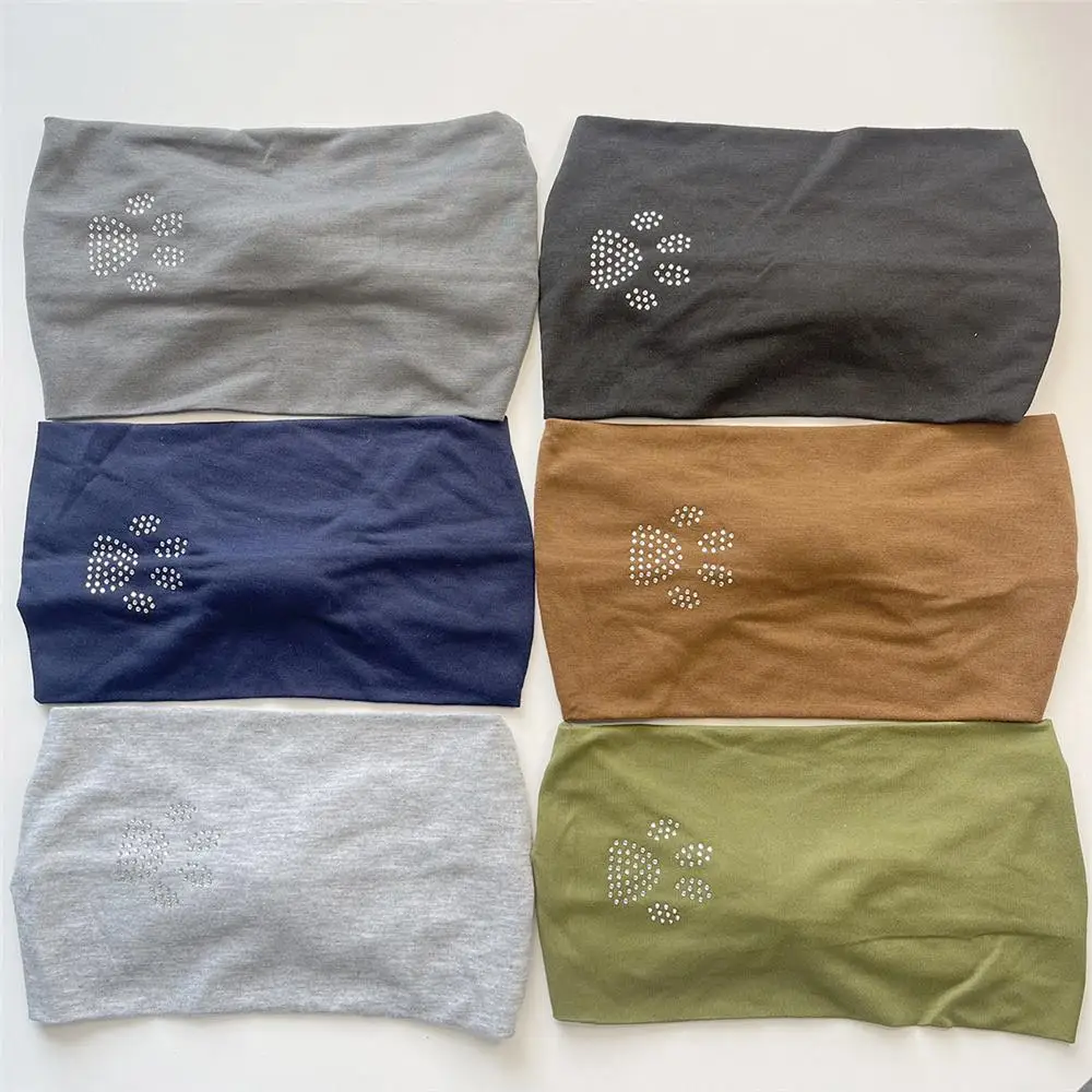 Outdoor Fashion Wide Rhinestone Headband Trendy Stretchy Solid Color Turban Embellished Versatile Headwrap for Women