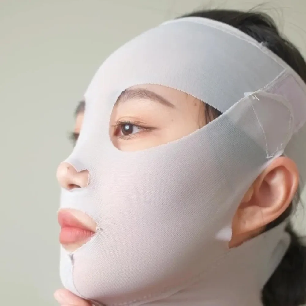 풀페이스 리프트 재사용 가능 3D 페이스 리프트 마스크 조절 가능한 V 쉐이퍼 슬리밍 밴드 통기성 이중턱 리듀서 수면 마스크