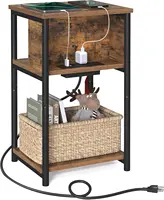 Side Table with Charging Station, 3-Tier End Table with USB Ports and Outlets, Nightstand for Living Room, Bedroom 1