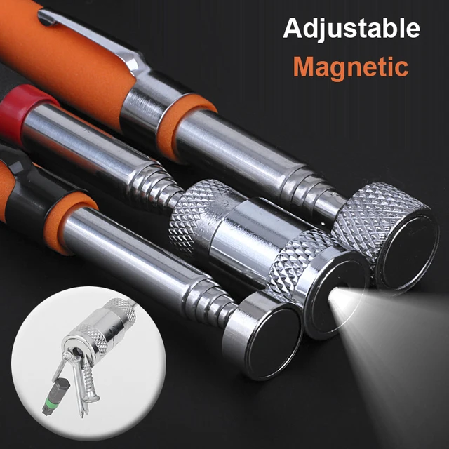 5-in-1 Telescoping Pick-Up Magnet Tool With Pocket Clip - 8lb Pull, 33" Long