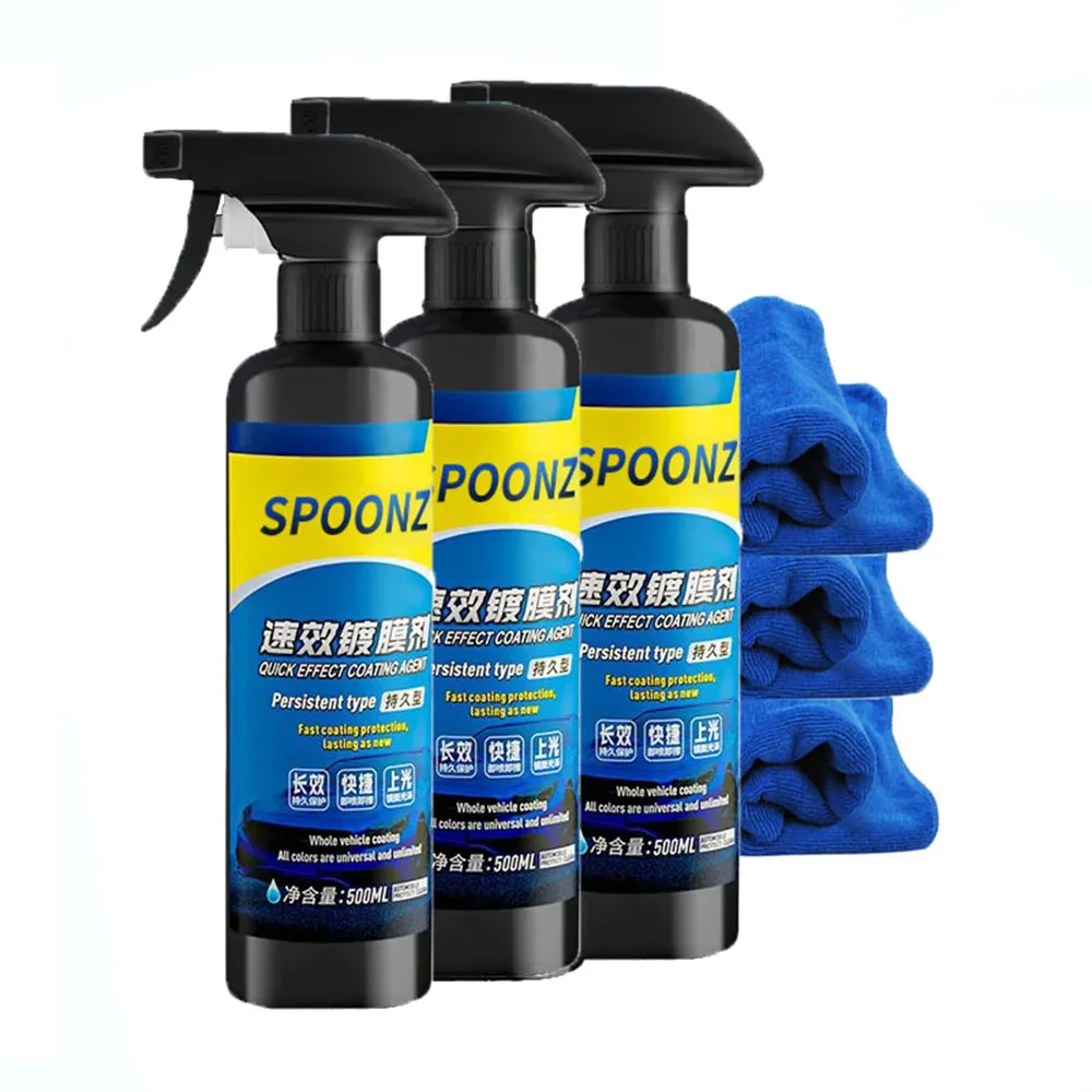 3 in 1 High Protection Quick Car Coating Spray - 500 ML Nano Ceramic  Coating for Cars, Ceramic Car Wax Polish Hydrophobic Spray - AliExpress