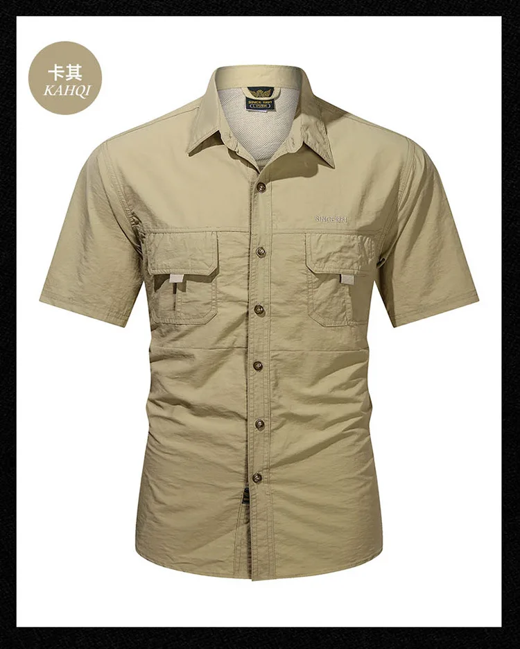 Description Picture 5 of itemSummer Hiking Hunting T-shirts Short Sleeve Combat Tactical Shirt Quick-Dry Camping Fishing Shirts Male Hunting Climbing Outfit
