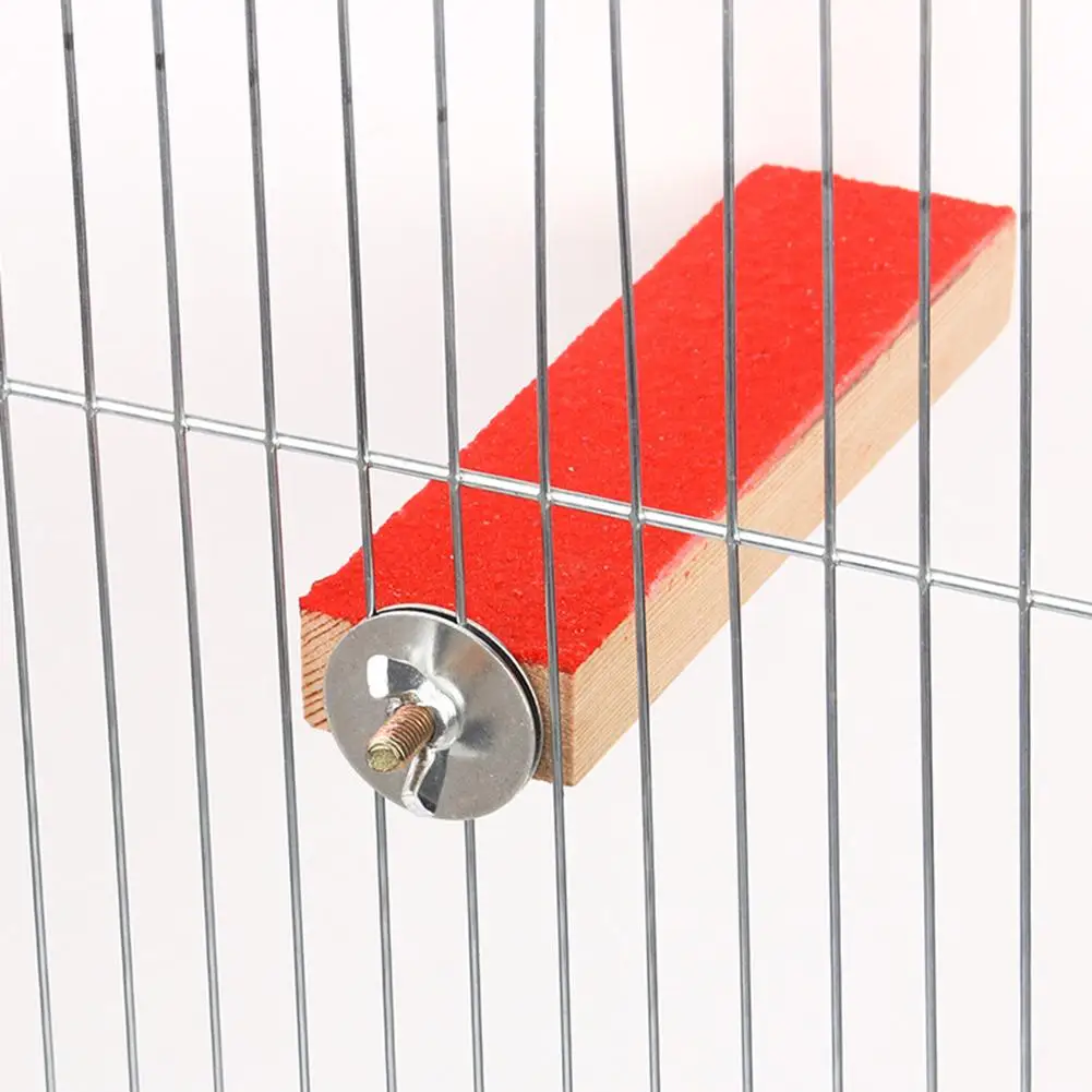 Birds Wooden Jumping Platform Grinding Claw Springboard Perch Stand Bird Cage Accessories For Budgie Lovebird Parrot