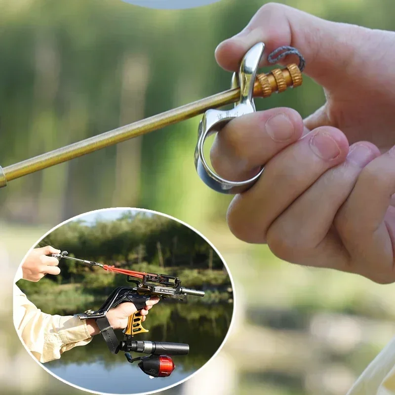 1pcs Stainless Steel Shooting Fish Finger Ring for Slingshot Fishing Darts Shooting Fishing Protection Finger Hunting Tool