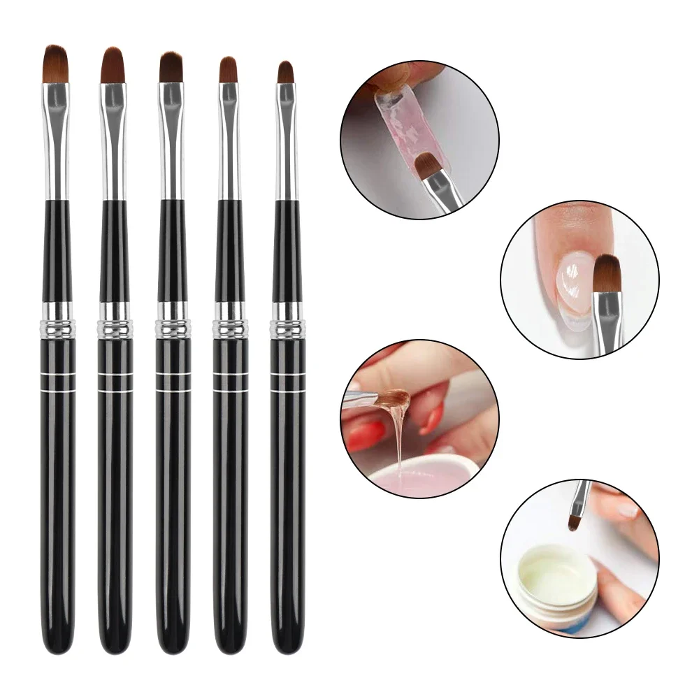 BQAN #2#4#6#8Oval Brush UV Gel Nail Brush Nail Art Painting Pen Tools Manicure Art Acrylic Brushes Nail Drawing Pen Tools 3