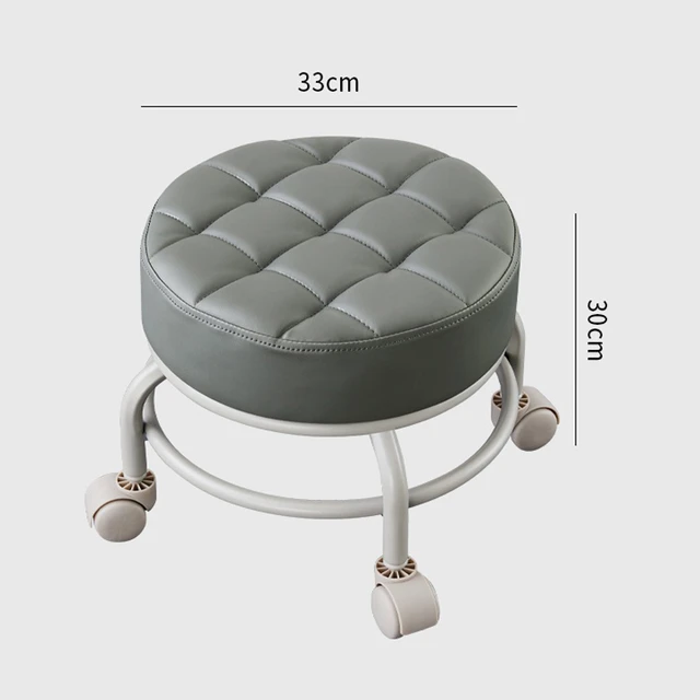 Backrest Pulley Changing Shoes Round Stool Pedicure Chair Work Low Stool  Office Footstool Floor Cleaning Stools Salon Furniture - AliExpress