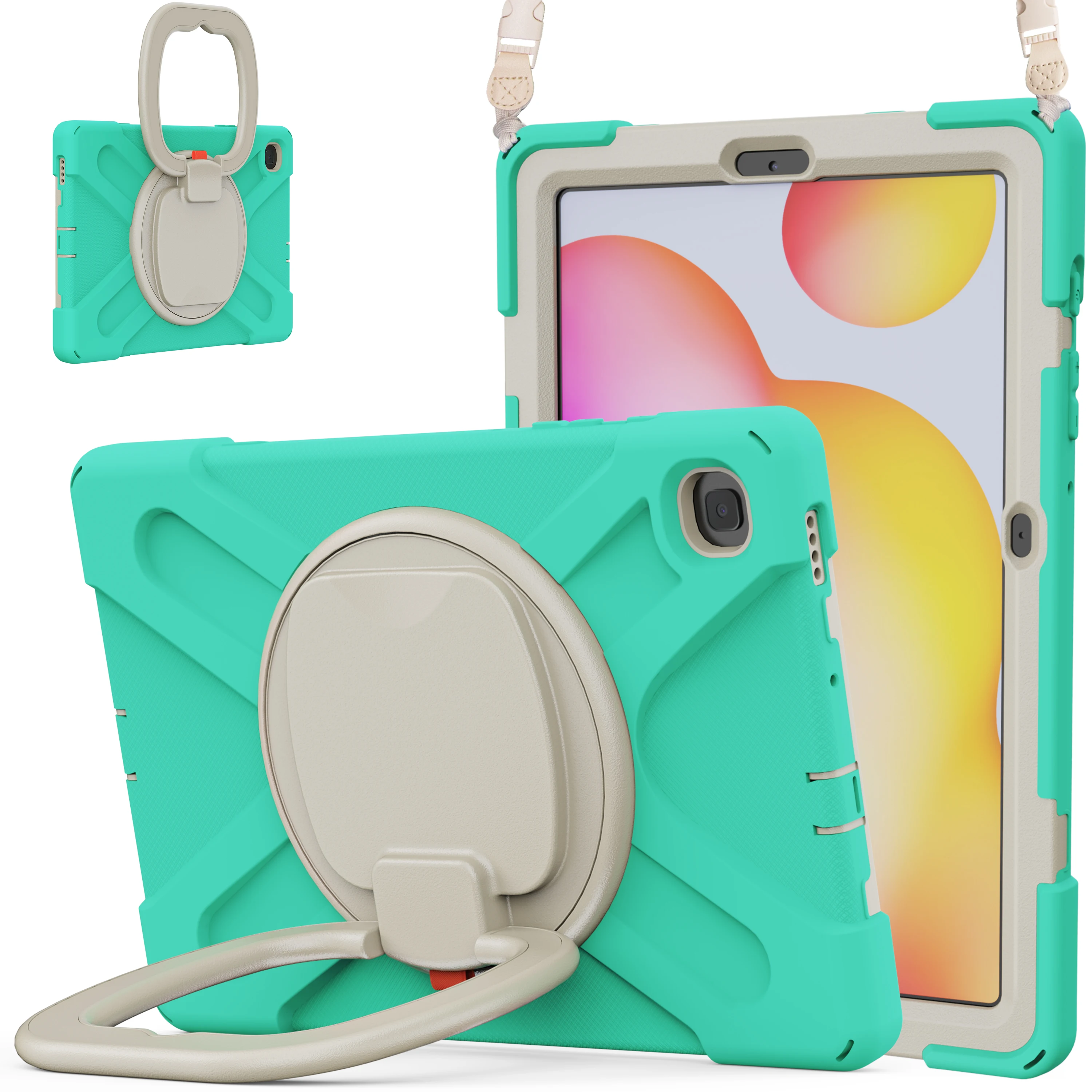 Kids Safe Shockproof Hand Strap Stand Tablet Cover For Samsung Galaxy